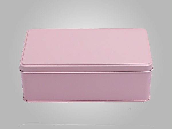 165*95*60长方形粉色铁盒,带锁头粉色蛋卷铁盒生产厂家