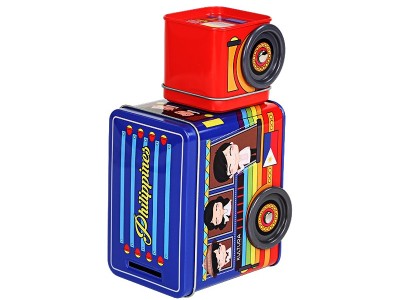 182*78*98mm儿童玩具礼品包装金属铁罐 小汽车巴士车仔罐铁盒子